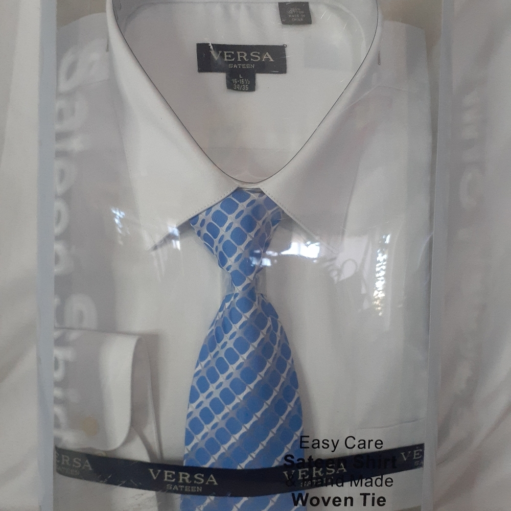 Mens shirt tie set Versa sateen